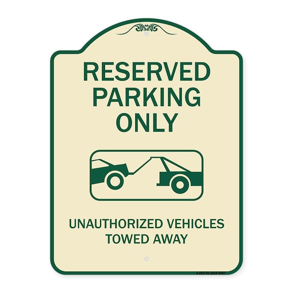 Designer Series-Resident Parking Unauthorized Vehicles Towed Away With Gr, 24" x 18", TG-1824-9897